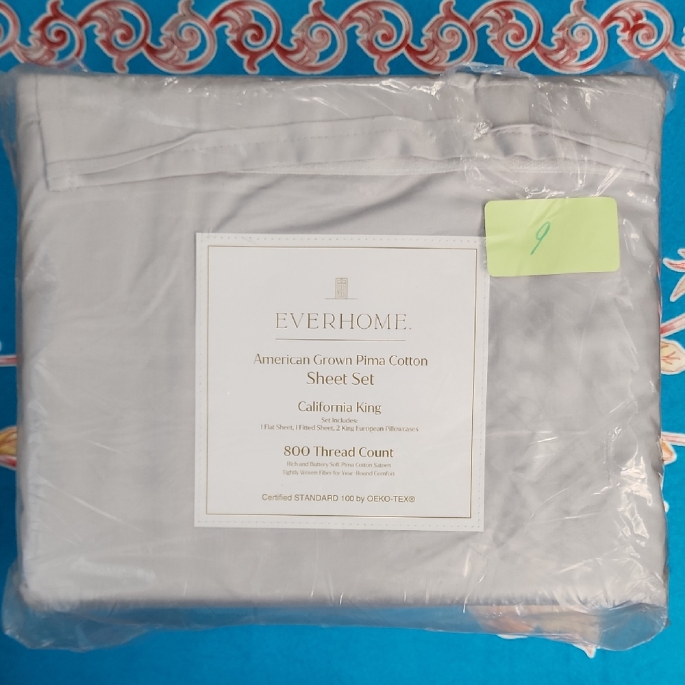 NEW! EVERHOME White Pima Cotton CALIFORNIA KING Sheet Set